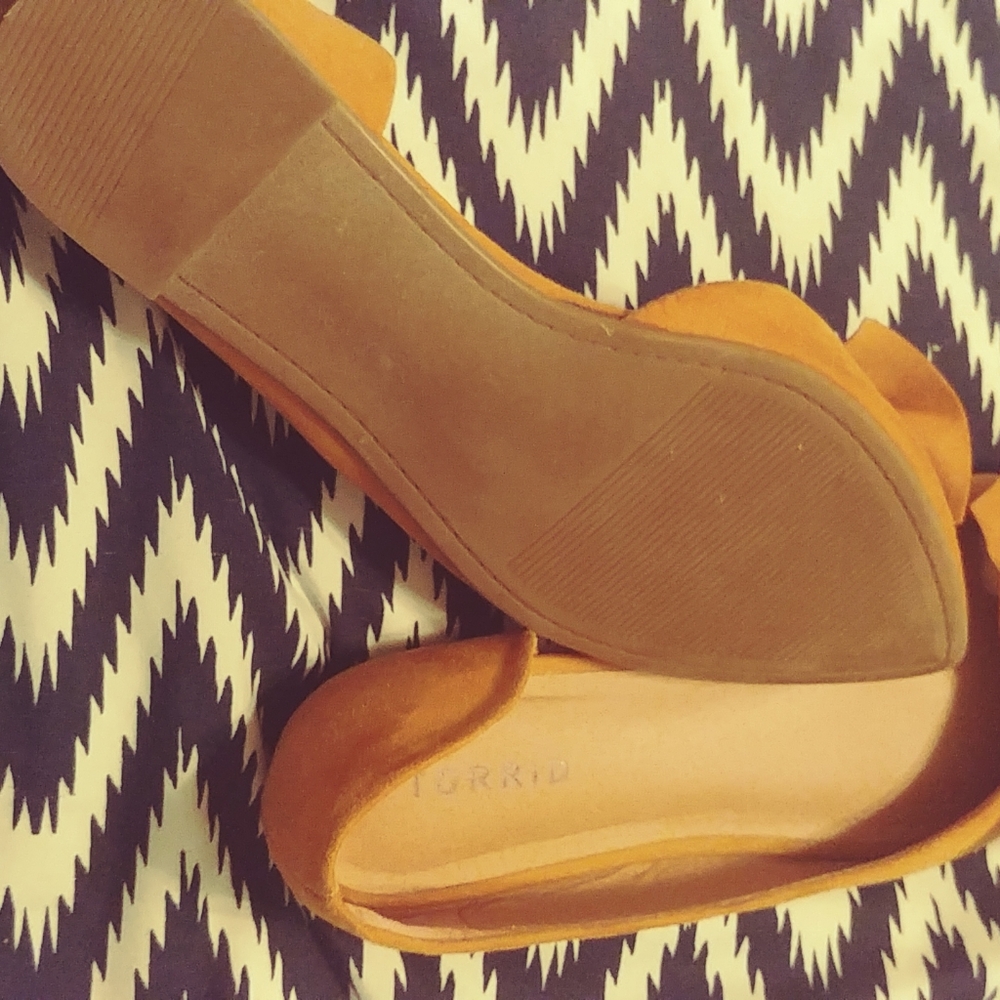 Women's gold suede slides